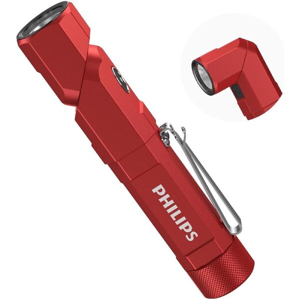Philips LED Light Compact Flashlight Powerful Flashlight 1000 Lumens SFL5806R Red