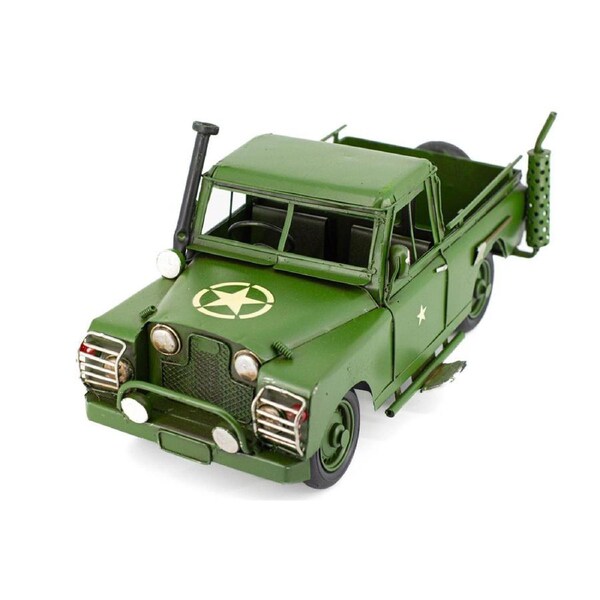 Boyle Army Rover Handmade Metal Display Ornament Home Room Decor Green 30cm