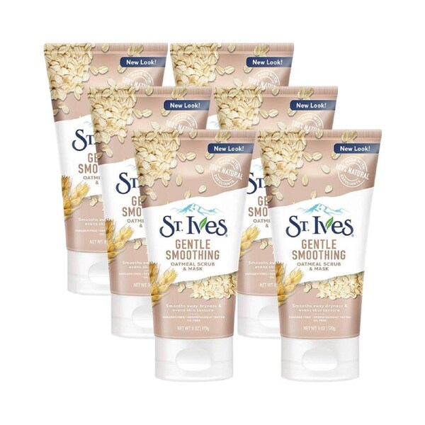 6 x St Ives Gentle Smoothing Oatmeal Scrub & Mask 170g