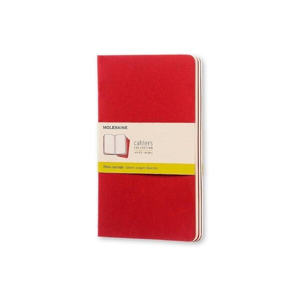 Moleskine Cahier Large Notebook Set of 3 - Cranberry Red - Plain