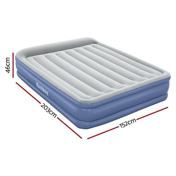 Bestway 2.03m x 1.52m x 46cm Tritech Air Inflatable Mattress Queen Built-in AC Pump