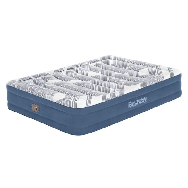 Bestway 2.03m x 1.52m x 36cm Tritech Fashion Flock comfortable Air Bed with Built-in Pump