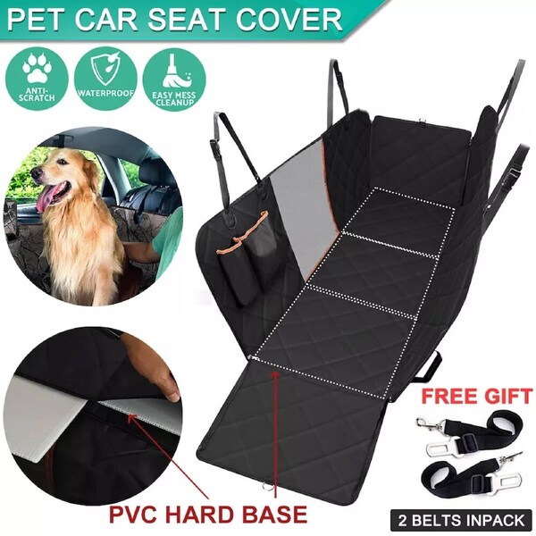 Hard Base Support Premium NonSlip Pet Car Seat Cover Hammock Mat Cat Dog Back