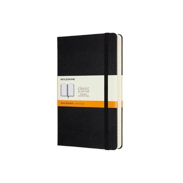Moleskine Classic Hard Cover Notebook Expanded Ruled Large - Black