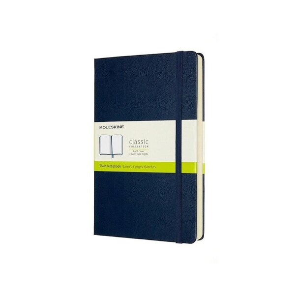 Moleskine Classic Hard Cover Notebook Expanded Plain Large - Sapphire Blue
