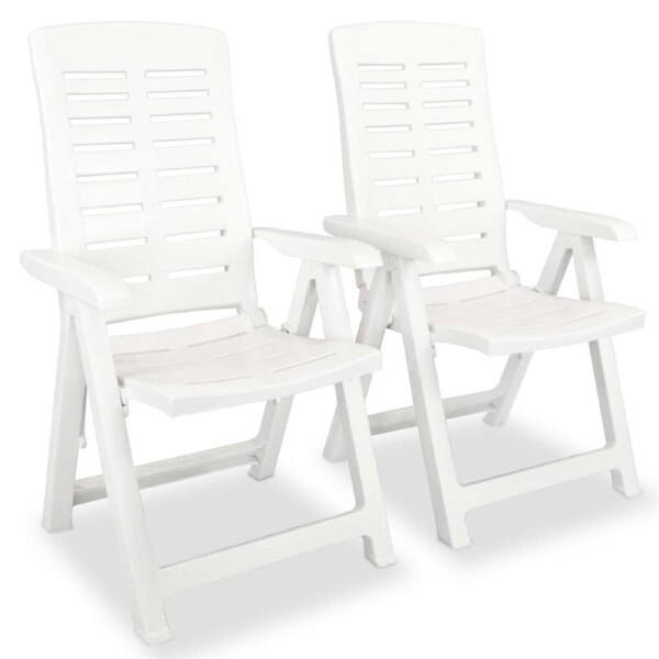 Garden Folding Chairs Reclining Chair Outdoor Patio Plastic Seat 60x61x108cm