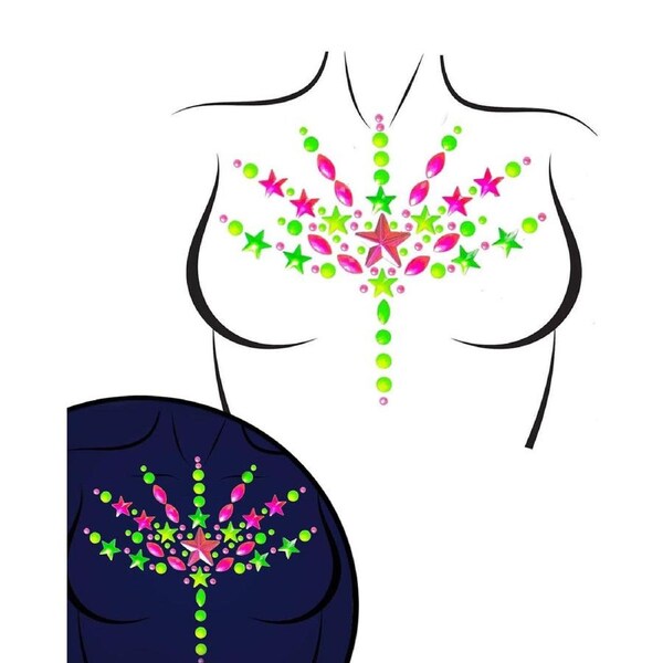 Bliss Neon Black Light Body Jewels and Glitter Set