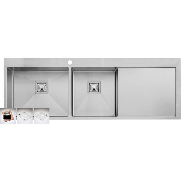 Oliveri 1 & 3/4 Double Left Hand Bowl Inset Sink With Drainer PR1111