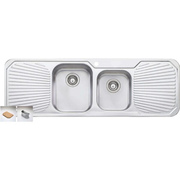 Oliveri Petite 1 & 3/4 Bowl Inset Sink With Double Drainer PE341