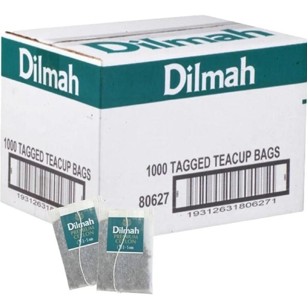 Dilmah Premium 1000 Tagged Black Ceylon Tea Cup Bags Carton Box Bulk