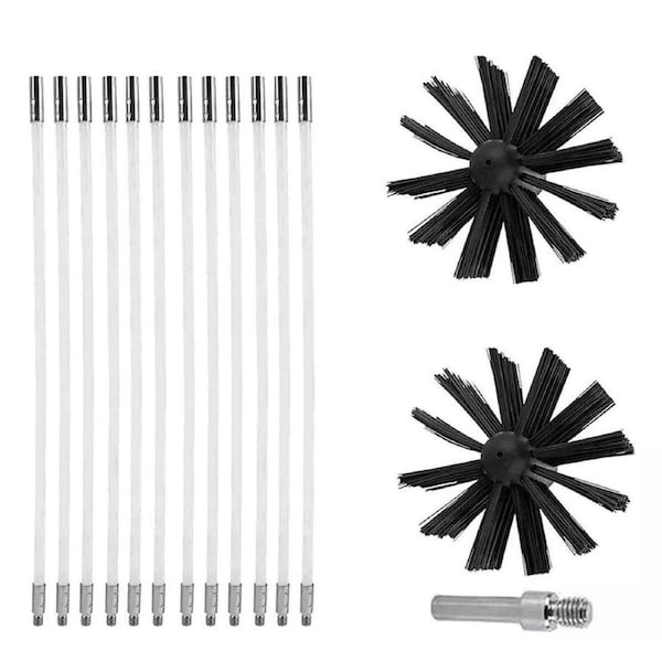 Pipe Cleaning Brush Nylon Head Rod Duct Cleaning Tool Solid Chimney Brush