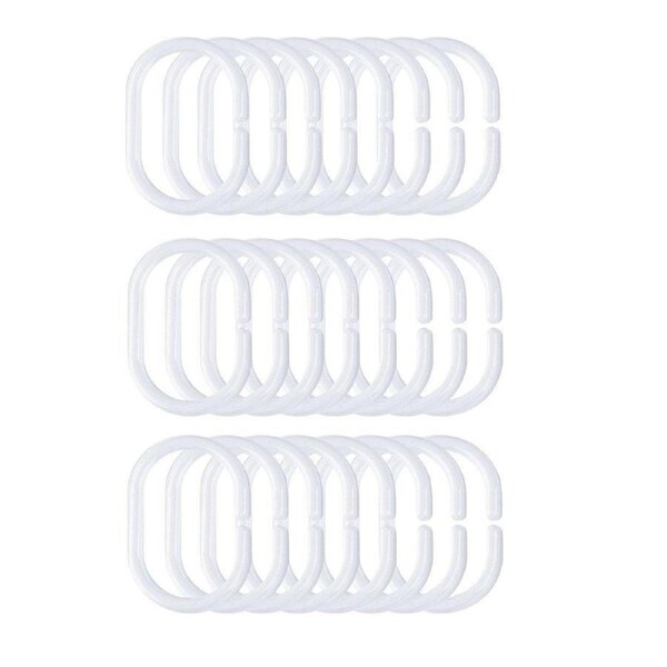 24PCS Curtain C Ring Shower Bed Curtain Hanging Grommet Hook Accessories Durable