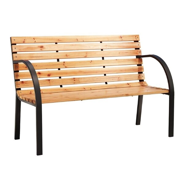 Outdoor Garden Bench Seat Length Wooden Benches Relax Lounge Patio 120.5x59x84cm
