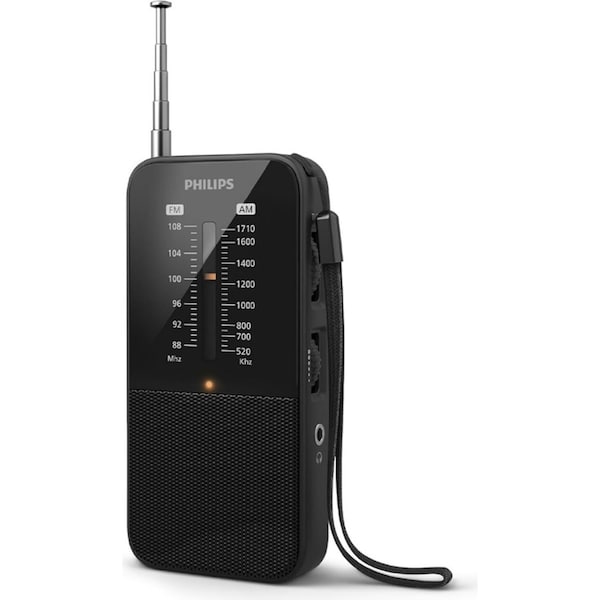 Philips The Pocket Classic/Retro Portable FM/AM Outdoor Travel Radio Black