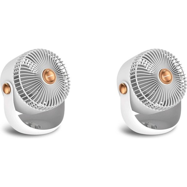 2x Camelion USB Rechargeable Portable Foldable Compact Travel Mini Fan White