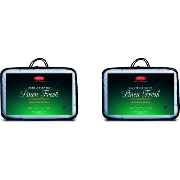 2x Tontine Classic Comfort Lightly Scented Linen Fresh Pillow Protector White