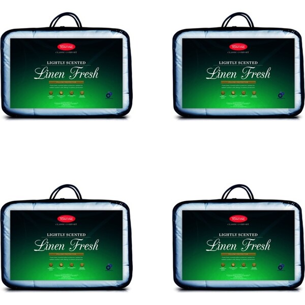 4x Tontine Classic Comfort Lightly Scented Linen Fresh Pillow Protector White