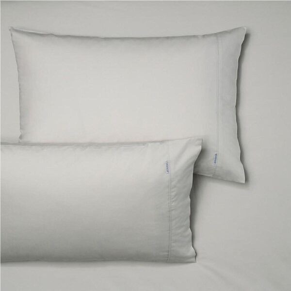 Bianca Heston 300TC Percale Cotton Sheet/Pillowcase Combo Silver Double