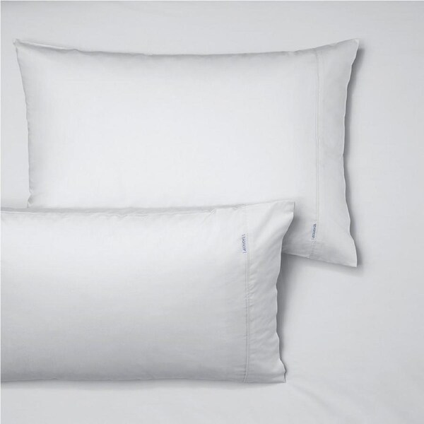 Bianca Heston 300TC Percale Cotton Fitted Sheet/Pillowcase Combo WHT Double