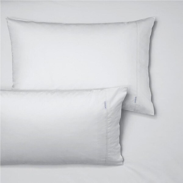 Bianca Heston 300TC Percale Cotton Fitted Sheet/Pillowcase Combo WHT King Single