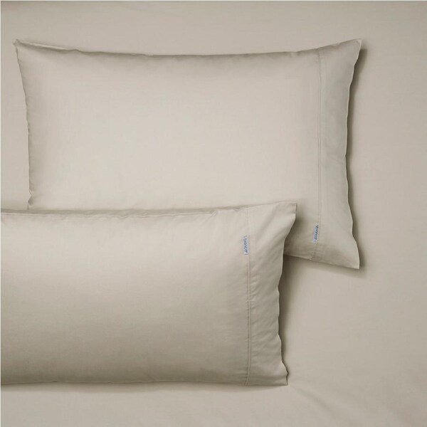 Bianca Heston 300TC Percale Cotton Sheet/Pillowcase Set Combo Stone Queen