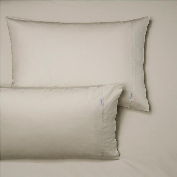 Bianca Heston 300TC Percale Cotton Sheet/Pillowcase Set Combo Stone Single