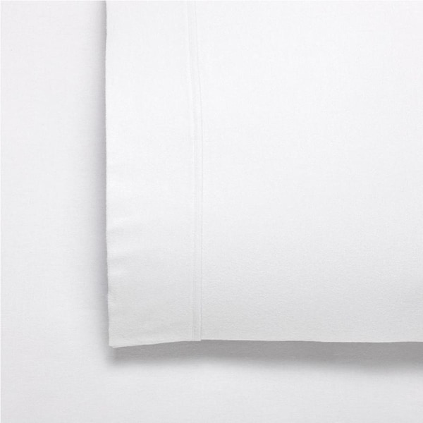 Bianca Fletcher 170gsm Cotton Twill Flannelette w/ Pillowcase White King Single