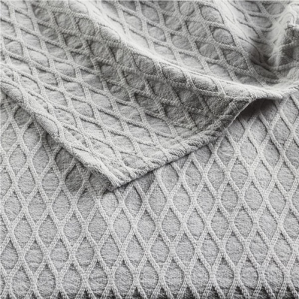 Bianca Gosford Blanket 100% Cotton Soft Sofa/Home Bedding Silver Super King