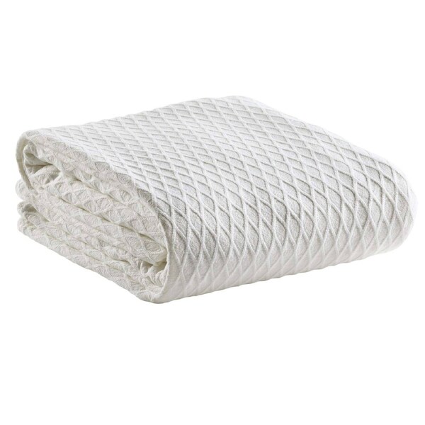 Bianca Gosford Blanket 100% Cotton Sofa/Home Bedding White Single/Double Queen/King
