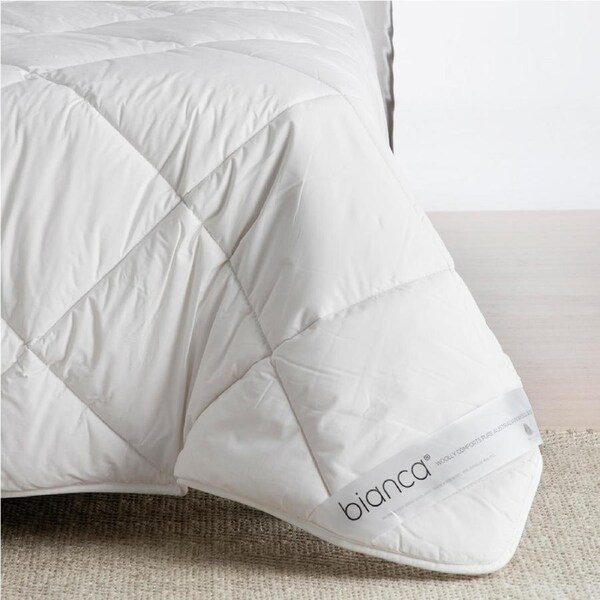 Bianca Woolly Comforts Australian Wool Quilt 300gsm Home Bedding WHT Double