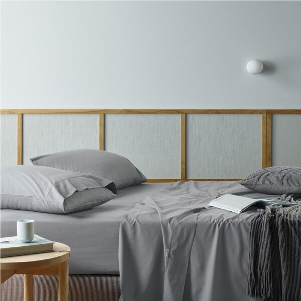 Bianca Natural Sleep Recycled Cotton/Bamboo Sheet/Pillowcase Silver Split King