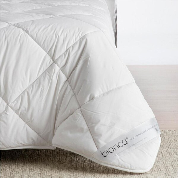 Bianca Woolly Comforts Australian Wool Quilt 550gsm Home Bedding WHT Super King
