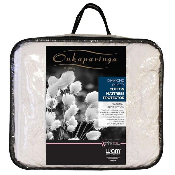 Onkaparinga Diamond Rose Cotton Mattress Protector Queen