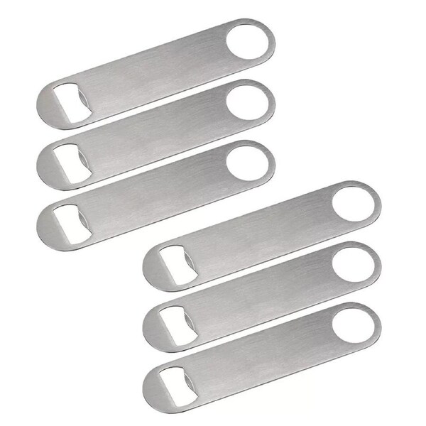 Speed Bottle Opener Stainless Steel Flat Bar Cap Remover Hang - 6x
