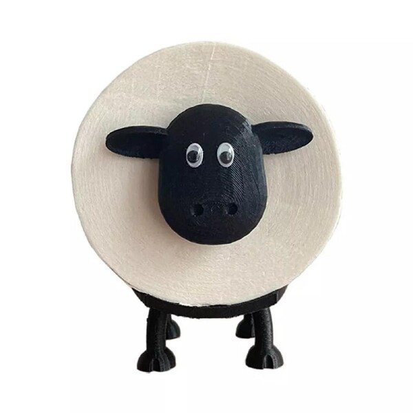 Black Sheep Toilet Roll Holder Stackable for Home Bathroom Vanity Night Stand