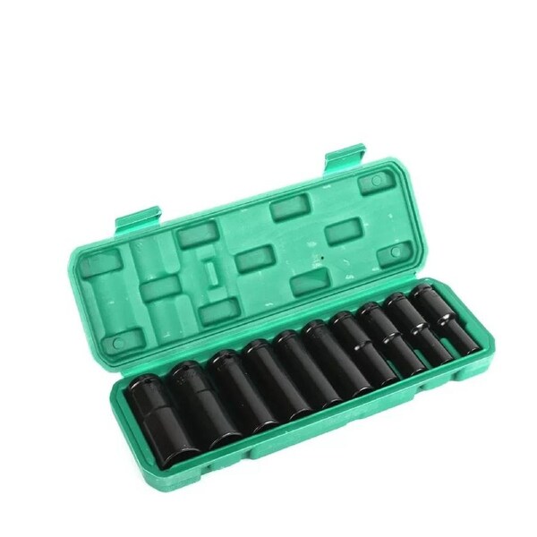 Drive Deep Impact Socket Set Heavy Metric Garage Tool 1/2 inch 8 - 24mm - 10pcs
