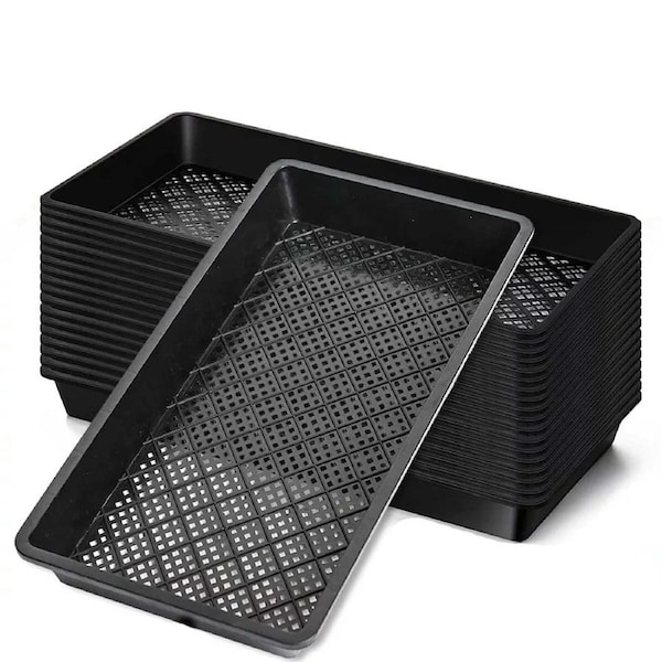 Seedling Tray Fine Holes Plant Propagation Seedling Hydroponic Rectangular - 10pcs