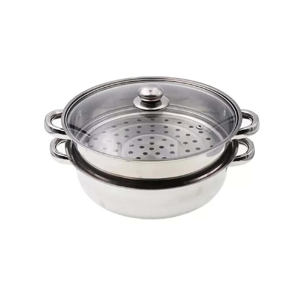 Meat Vegetable Cooking Stainless Steel Steam Pot Kitchen Tool 28cm