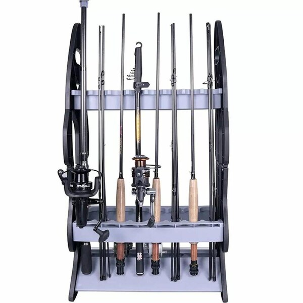 Fishing Rod Holder Storage Rack Fishing Pole Stand Garage Organizer Holds