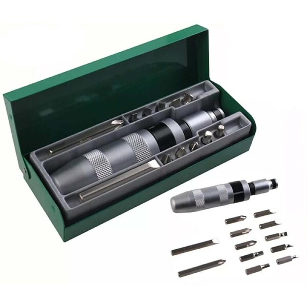 Impact Driver Socket Set Screwdriver Tool Phillips Hex Trox Star Flat Bits - 13pcs