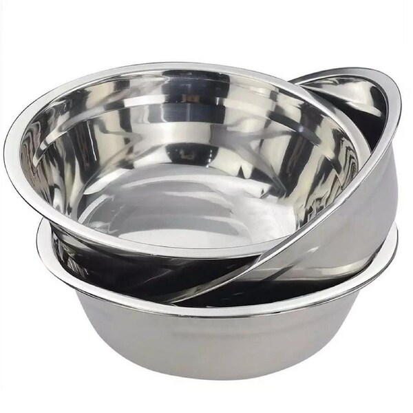 Bowl Polished Round Mixing Bowl Stainless Steel Salad Baking Basin - 5x