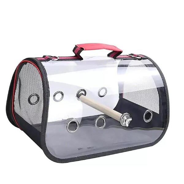 Portable Pet Bird Parrot Carrier Pet Folding Transparent Bag Travel Tote Cage