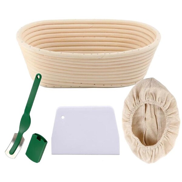 Oval Bread Proofing Basket Set Bannetons Baking Mold Fermentation Basket 25cm