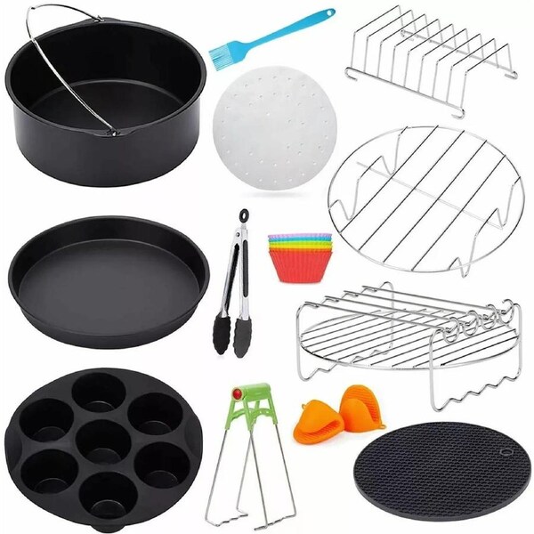 Air Fryer Accessories Frying Cage Dish Baking Pan Rack Pizza Tray Pot