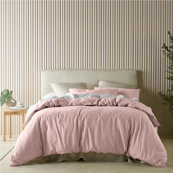 Bianca Acacia Quilt Cover Set w/ Pillowcase Home/Room Bedding Blush King