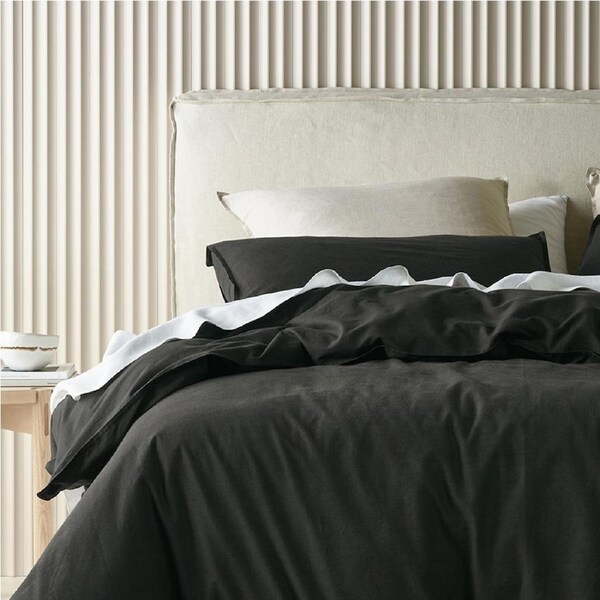 Bianca Acacia Quilt Cover Set w/ Pillowcase Home Bedding Charcoal Double