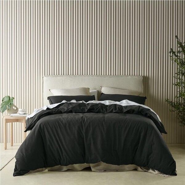 Bianca Acacia Quilt Cover Set w/ Pillowcase Home Bedding Charcoal Queen