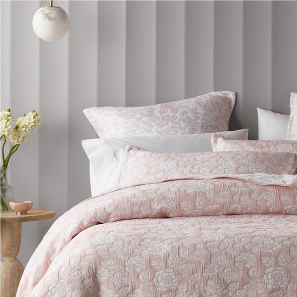 Bianca Provence Bedspread Set w/ Pillowcase Home/Room Bedding Blush Super King