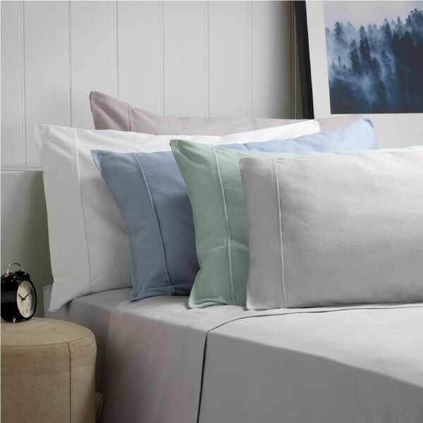 Bianca Fletcher 170gsm Cotton Twill Flannelette Sheet/Pillowcase Sage Single