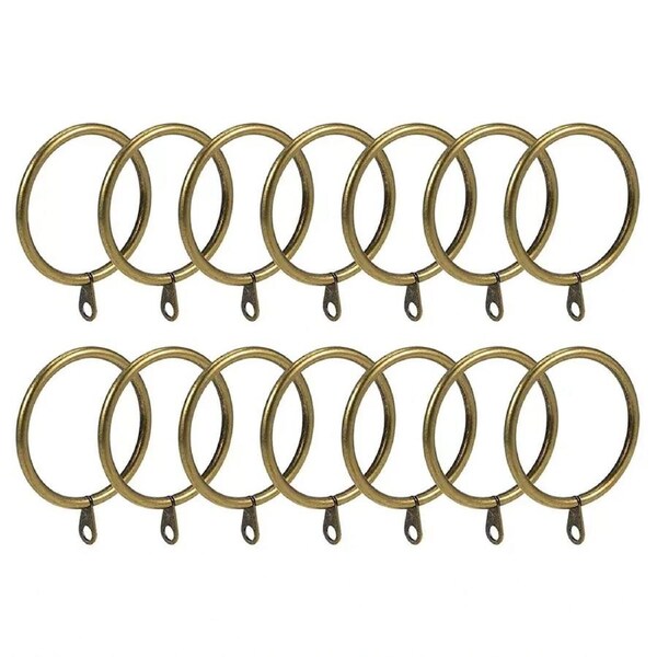 Metal Curtain Rings Hanging Hooks for Curtains Rods Pole with Eyes 45mm - 28pcs